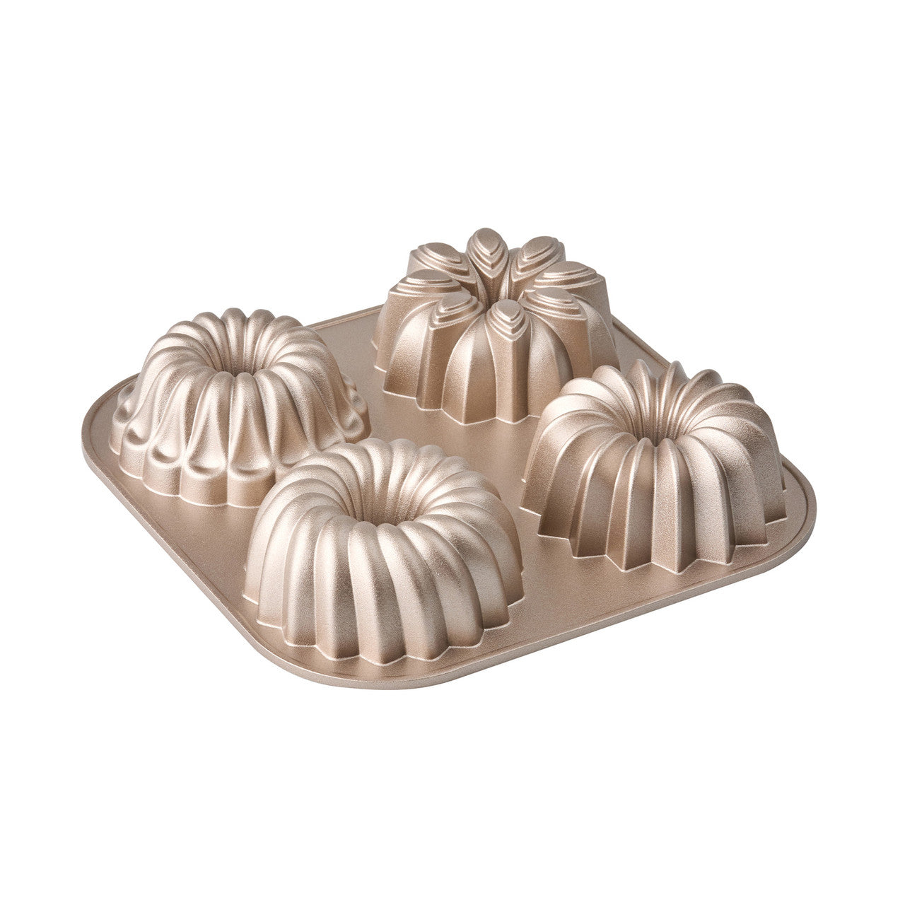 Bakemaster Assorted Mini Fluted Ring Cake Pan 24 x 24 x 4.5cm - Champagne image 0