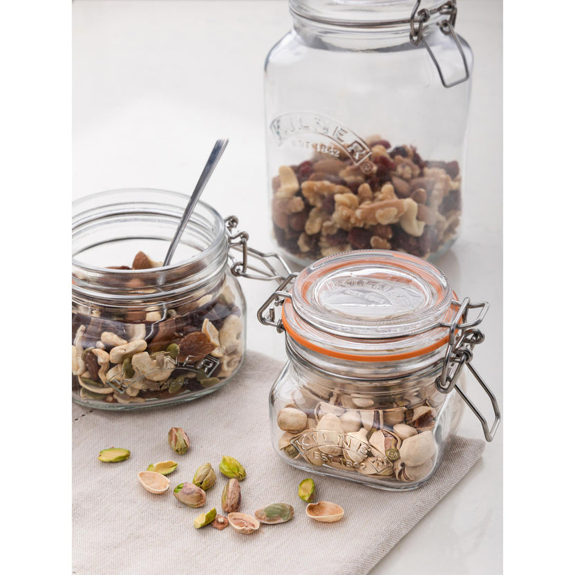 Kilner Square Clip Top Jar, 250ml / 9 x 8.5cm