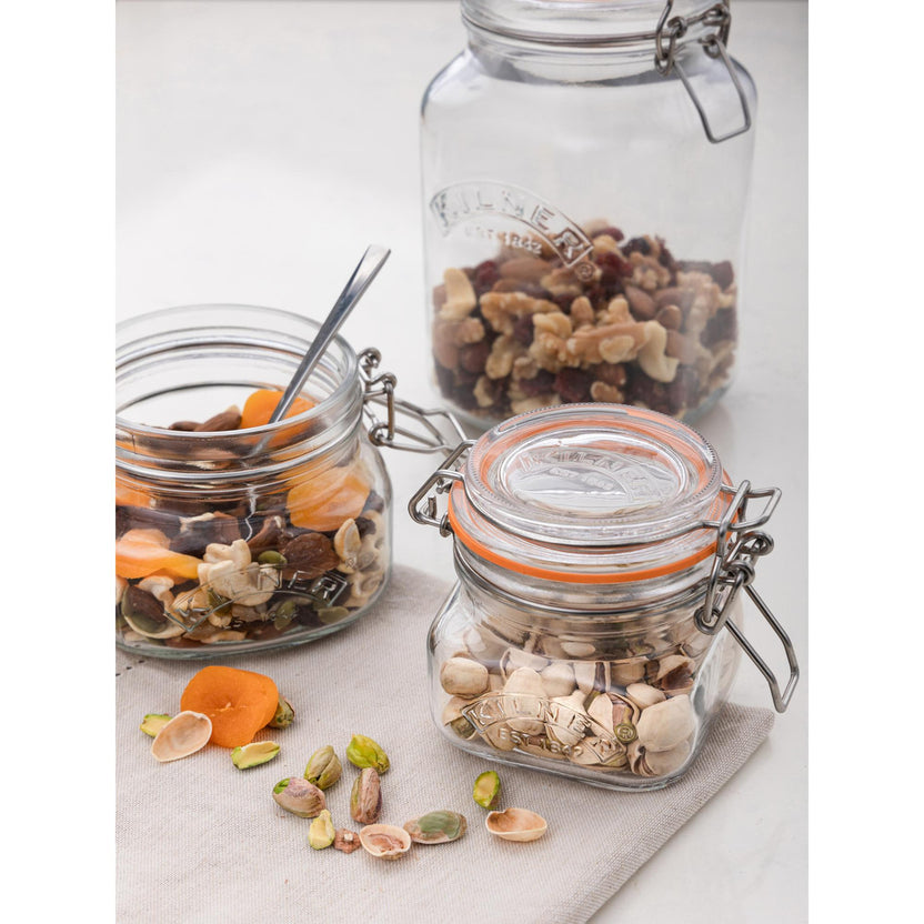 Kilner Square Clip Top Jar, 250ml / 9 x 8.5cm
