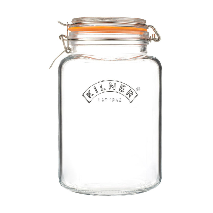 Kilner Square Clip Top Jar, 3 Litre