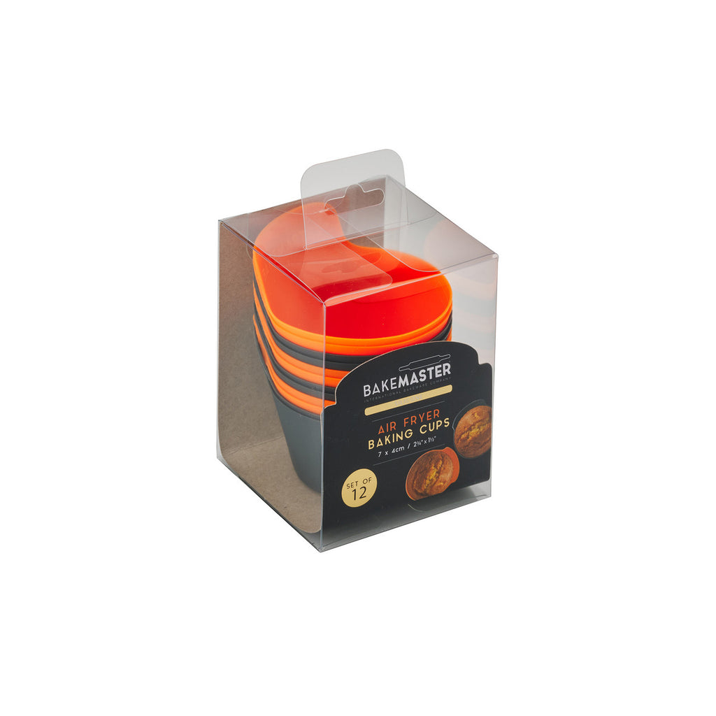 Bakemaster Silicone Baking Cups Set of 12 7 x 4cm Orange/Grey image 5