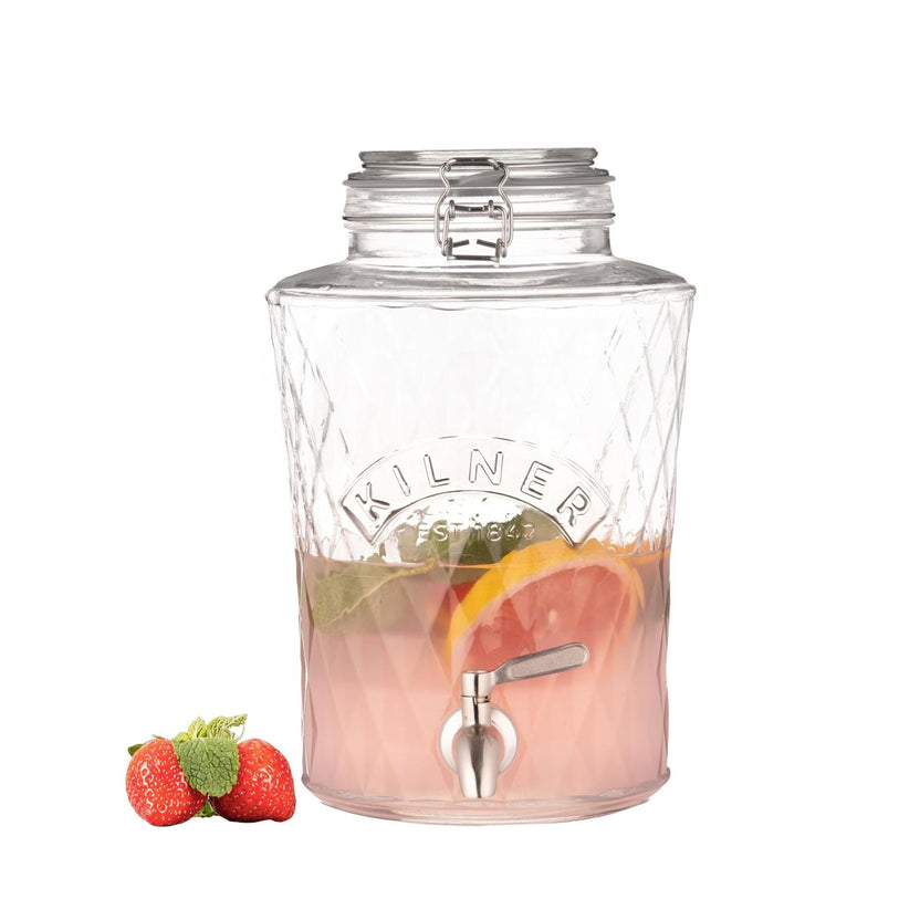 Kilner Clip Top Diamond Dispenser, 5 Litre