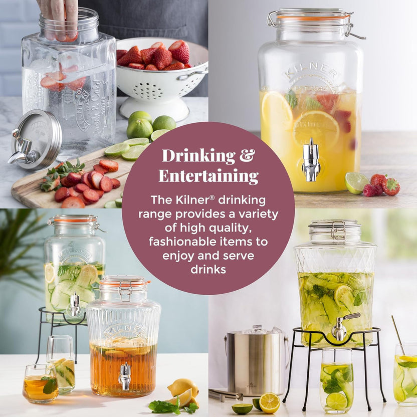 Kilner Clip Top Diamond Dispenser, 5 Litre