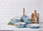 GreenPan Padova 6 (10) Piece PFAS Free Cookset Smokey Blue