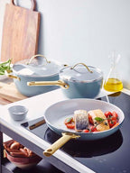 GreenPan Padova 6 (10) Piece PFAS Free Cookset Smokey Blue
