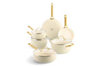 GreenPan Padova 6 (10) Piece PFAS Free Cookset Cream White