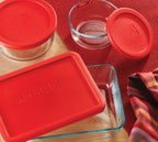 Pyrex Simply Store Cup Rectangle Container with Red Lid image 1