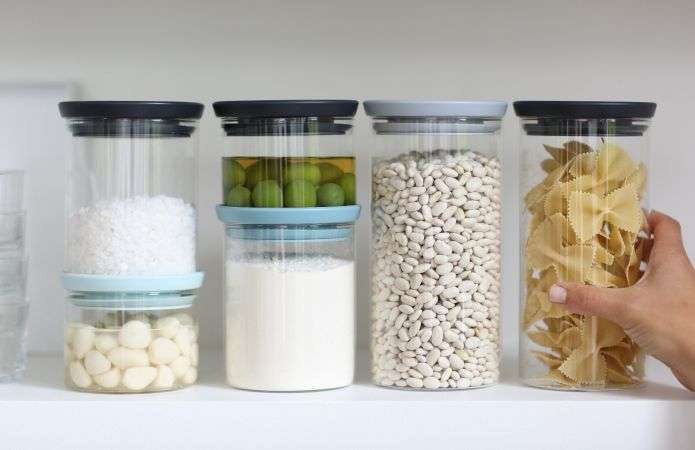 Brabantia Stackable Jar 0.6 Litre, Glass - Dark Grey image 3