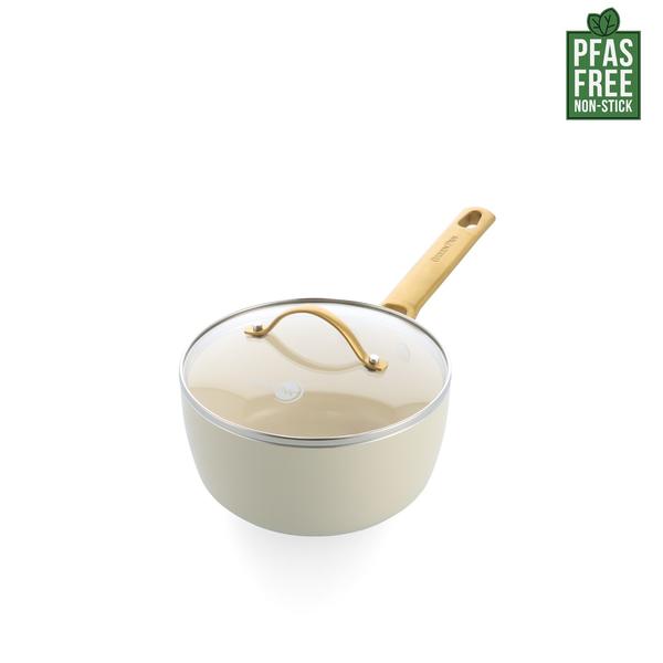 GreenPan Padova PFAS Free Saucepan 18cm/2.01L Cream