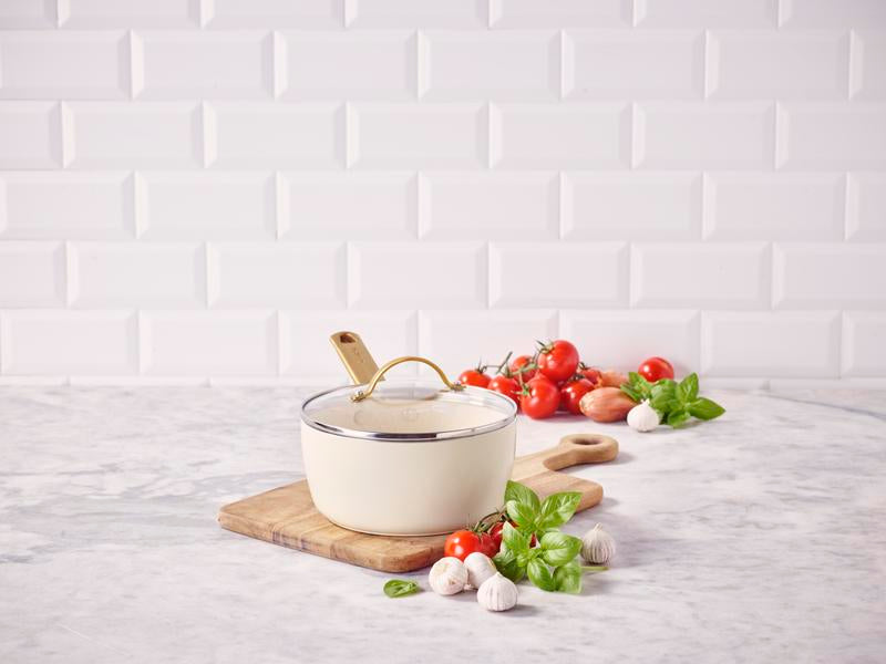 GreenPan Padova PFAS Free Saucepan 18cm/2.01L Cream