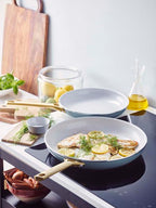 GreenPan Padova 2 Piece PFAS Free Frypan set 26/30cm Smokey Blue