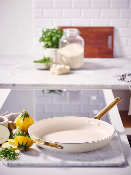 GreenPan Padova PFAS Free Frypan 32cm with Helper Handle Cream