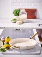 GreenPan Padova PFAS Free Frypan 32cm with Helper Handle Cream