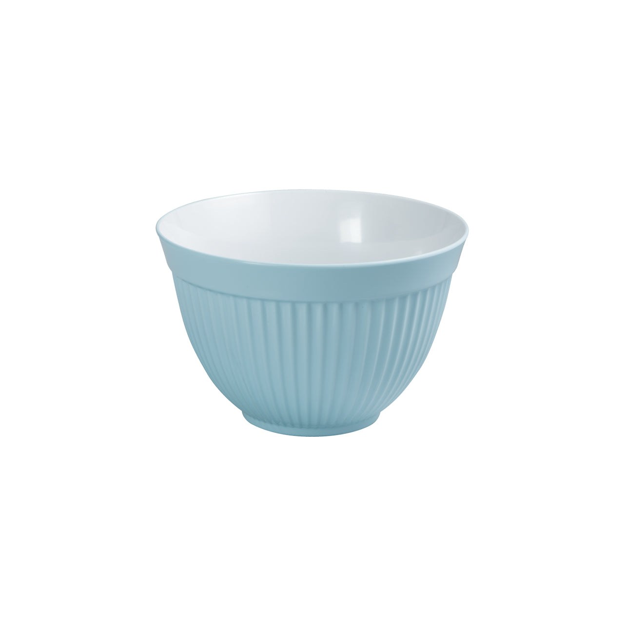Avanti Melamine Medium Two-Tone Ribbed Bowl, 18Cm/1.4 Litre - Duck Egg Blue/White image 0