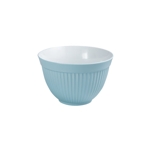 Avanti Melamine Medium Two-Tone Ribbed Bowl, 18Cm/1.4 Litre - Duck Egg Blue/White image 0