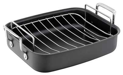 JAMIE OLIVER Jamie Oliver Premium Hard Anodised Roaster & Rack 26 x 32cm image 0