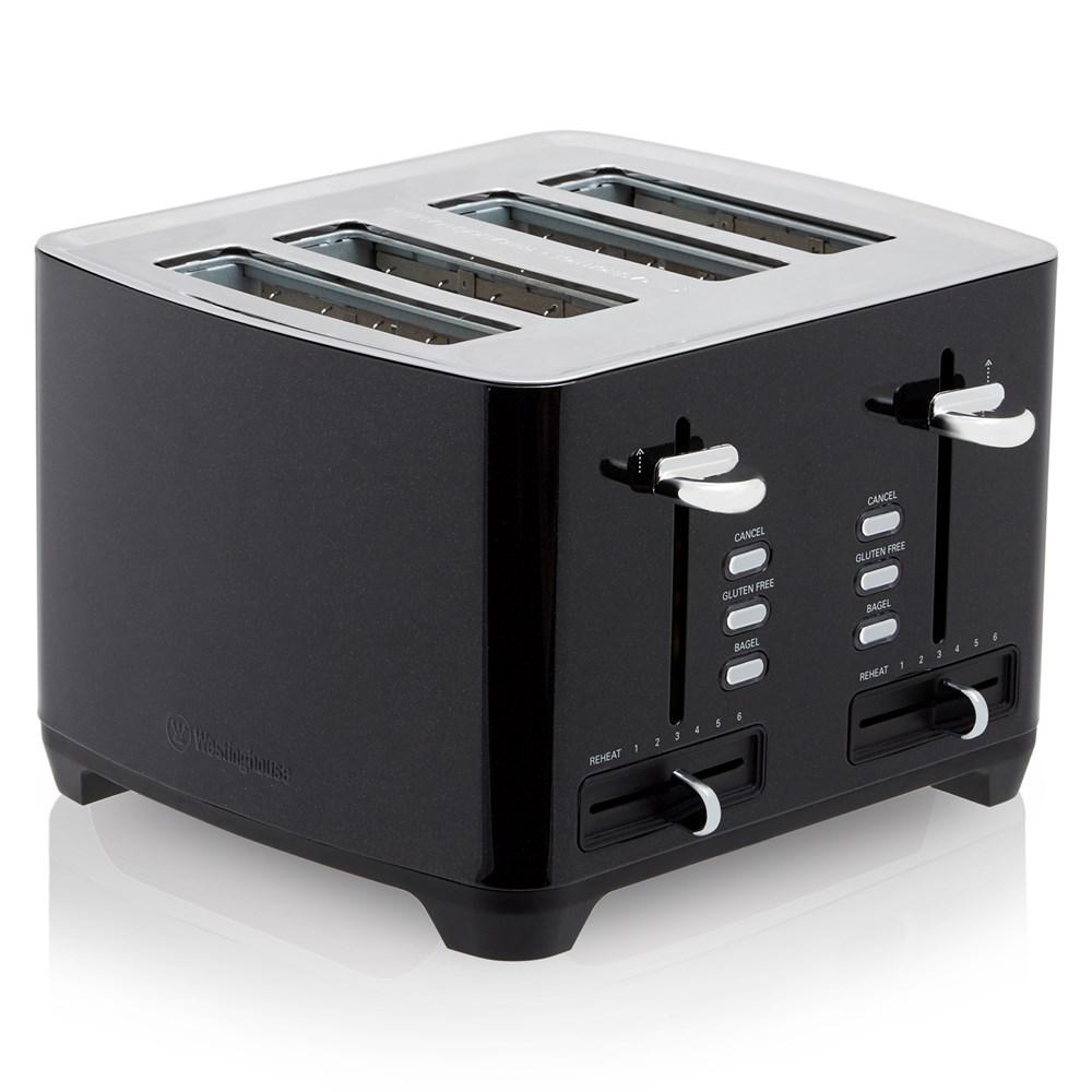 Westinghouse 4 Slice Toaster, Black Ss image 0