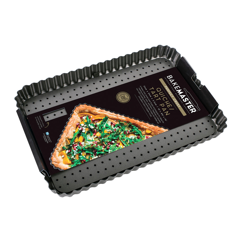 Bakemaster Quiche/Tart Pan 31cm X 21cm X 3.5cm / 12" X 8?" X 1?" image 1