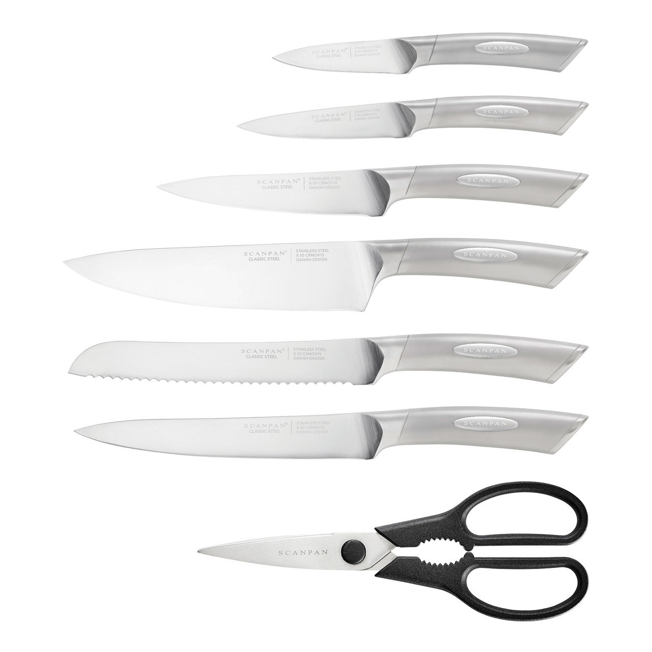 Scanpan Classic Steel 8 Piece Eclipse Knife Block Set image 1