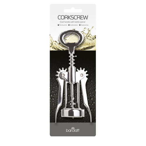 BarCraft Double Handled Chrome Wing Corkscrew image 1