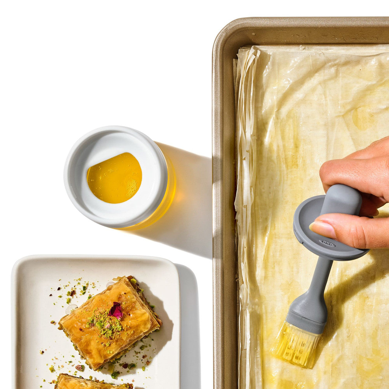 OXO Silicone Cooktop Brush & Bottle Set image 1