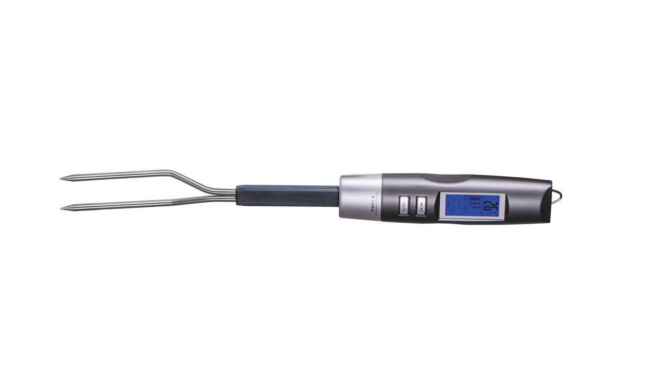 Avanti Bbq Fork With Pre-Programmed Digital Themometer - Grey image 0