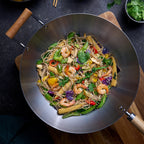 Pyrolux Wok with Wood Long and Helper Handle 36cm