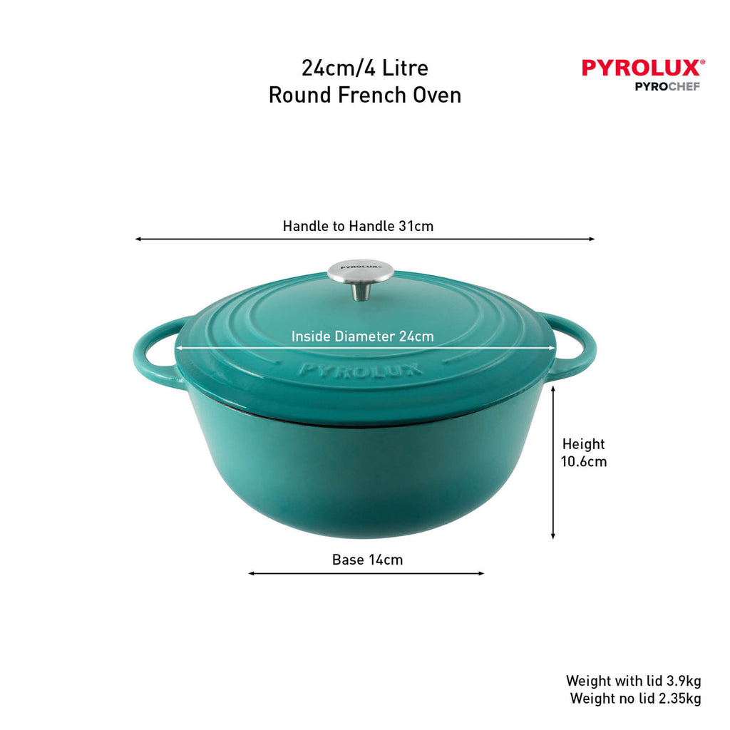 Pyrolux PYROCHEF Round French Oven Aqua Marine 26cm/5L