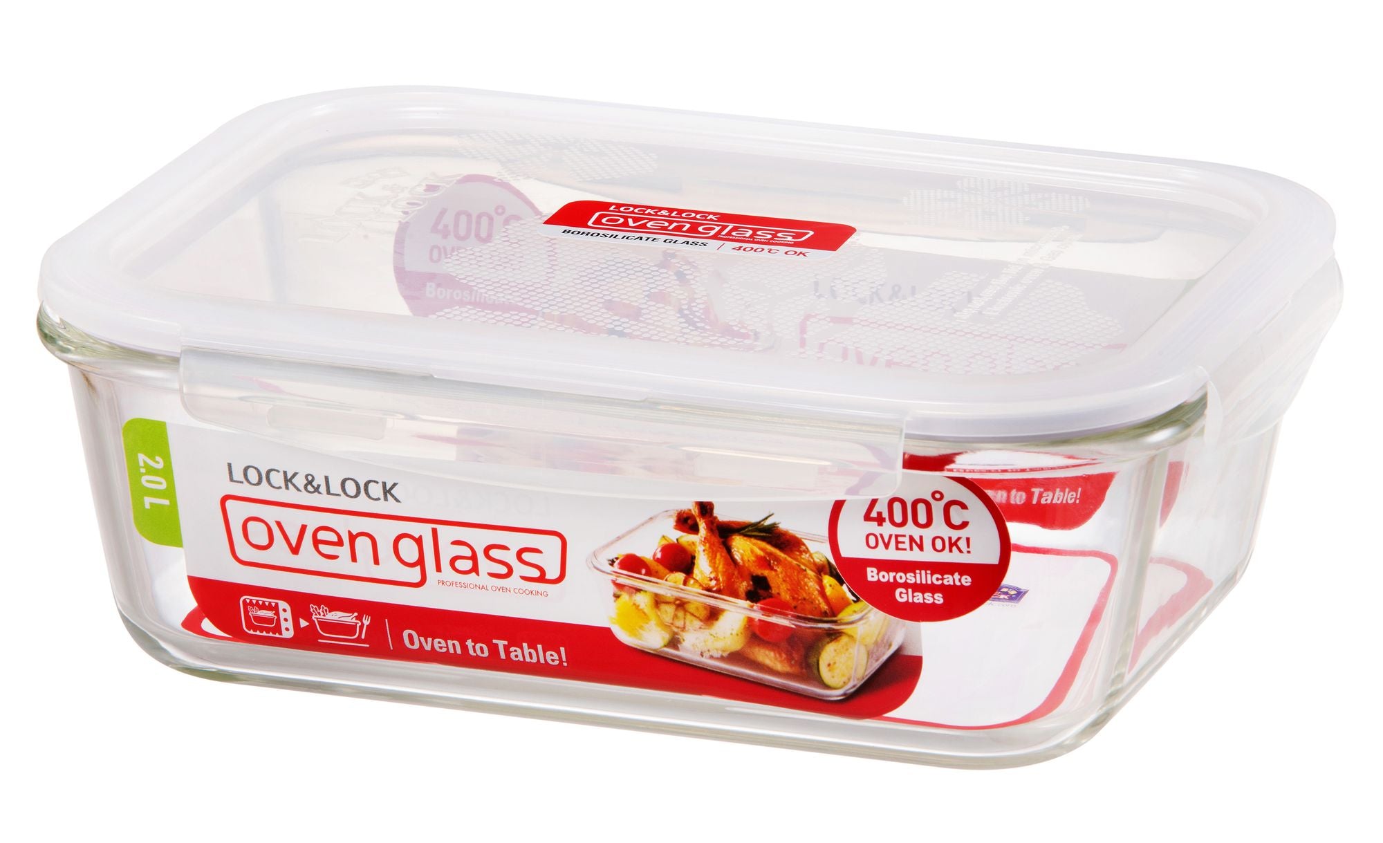 LocknLock Euro Glass Boroseal Heat Resistant Glass Rectangular - 2L image 0