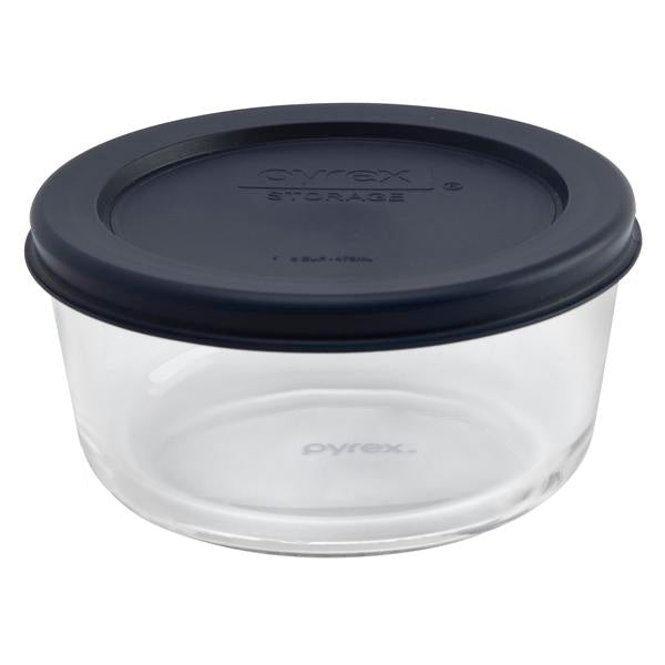 Pyrex Simply Store 2 Cup Round Blue Lid