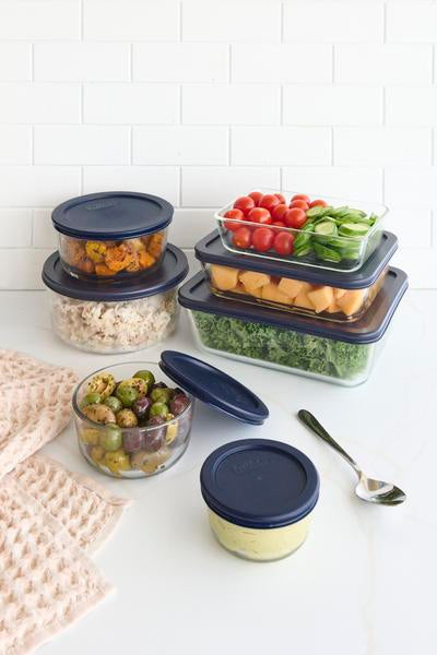 Pyrex Simply Store 11 Cup Rectangle Blue Lid