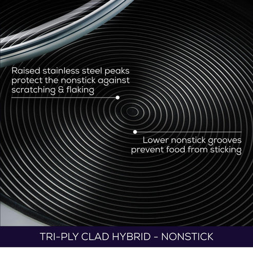 Circulon C-Series Hybrid Clad Stainless Steel Nonstick Induction Open Stirfry 32cm image 3