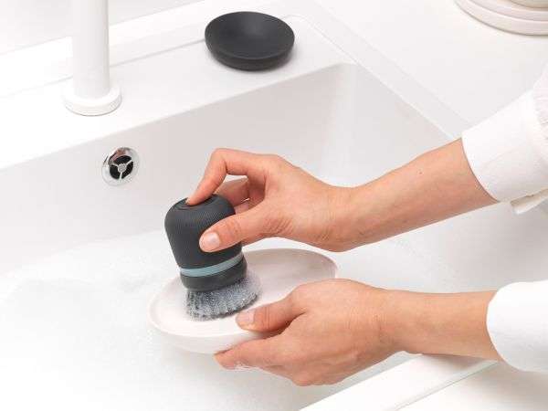 Brabantia Soap Dispensing Dish Brush Dark Grey image 2