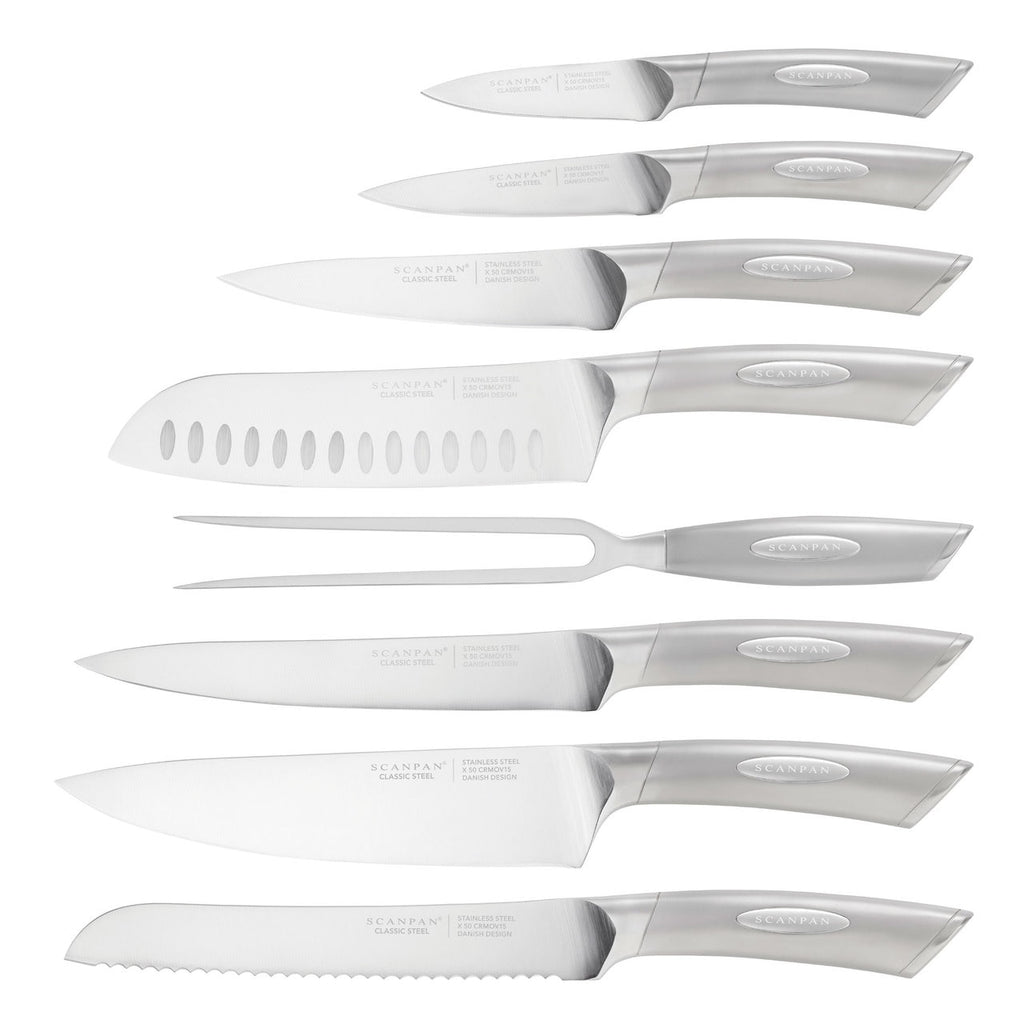 Scanpan Classic Steel 9 Piece Knife Block Set image 1