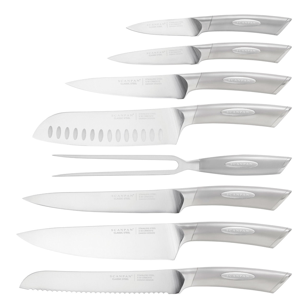 Scanpan Classic Steel 9 Piece Knife Block Set image 1