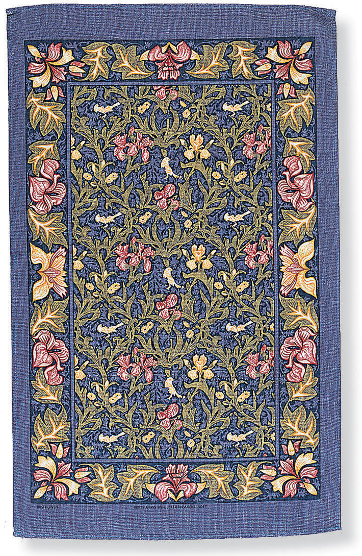 Ulster Weavers Cotton Tea Towel Birds & Iris Blue image 0