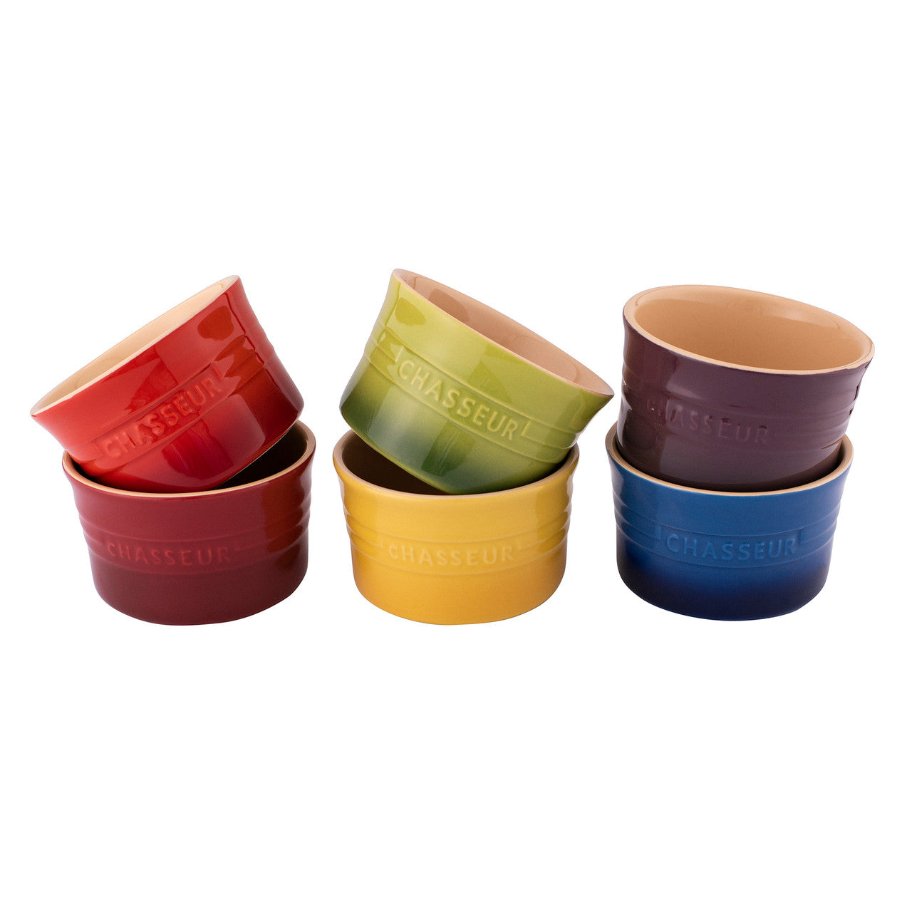 CHASSEUR MACARON VIVID 6-PIECE RAMEKIN SET (BORDEAUX / RED / YELLOW / APPLE / BLUE / PLUM) image 0