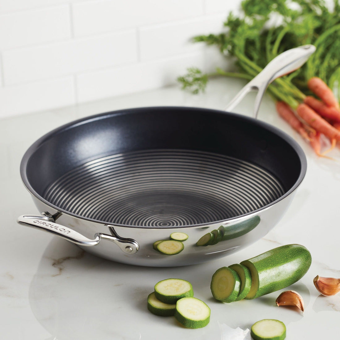 Circulon C-Series Hybrid Clad Stainless Steel Nonstick Induction Open Stirfry 32cm image 1