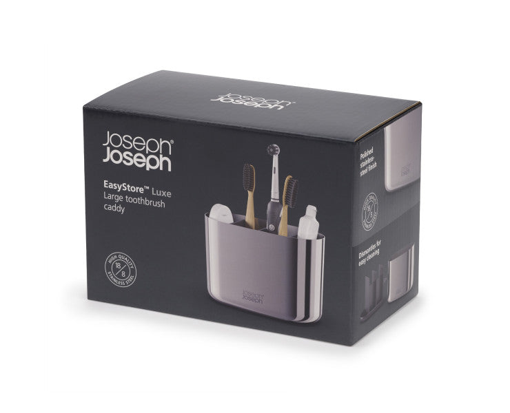 Joseph Joseph EasyStore Luxe Large Toothbrush Caddy - Stainless Steel image 1