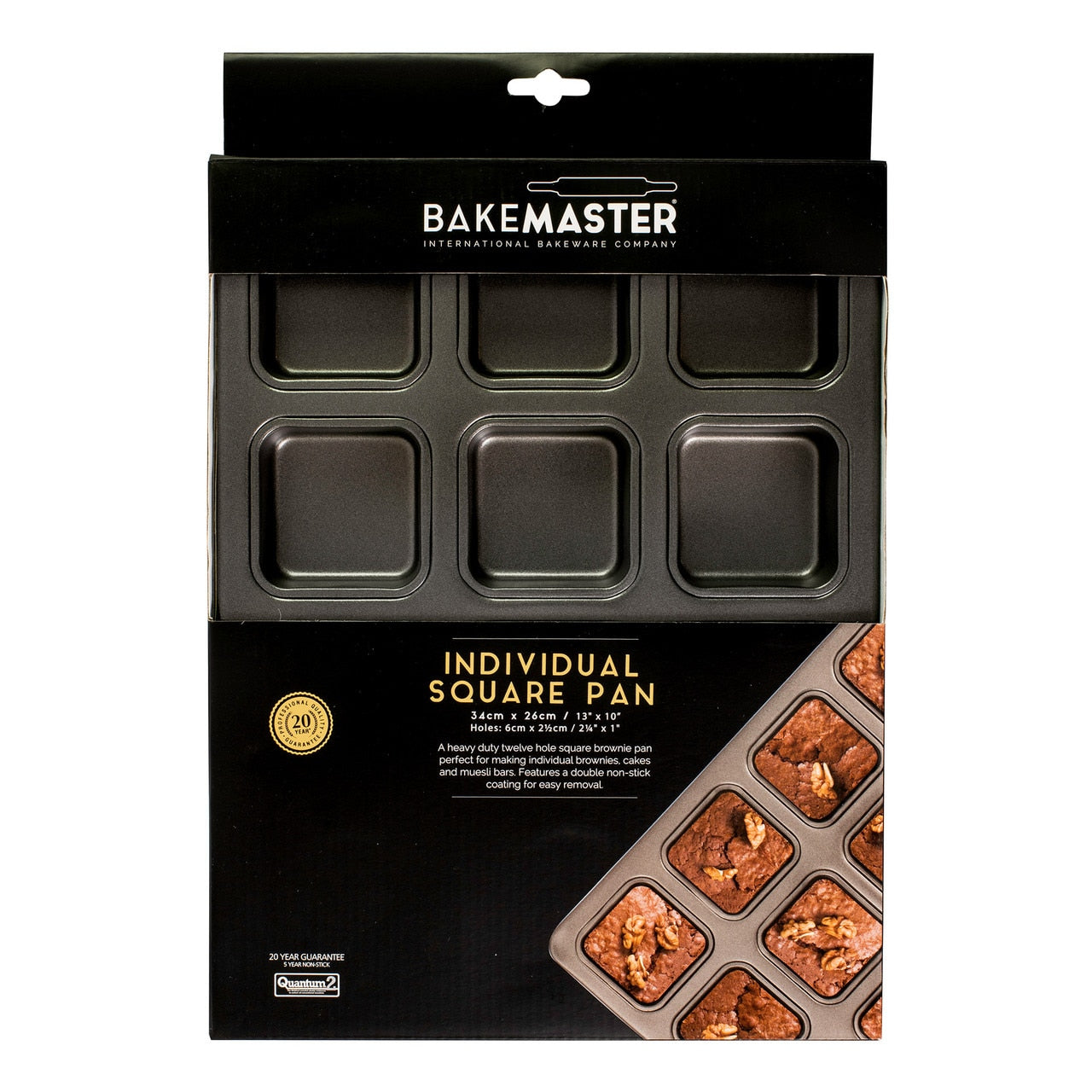 Bakemaster 12 Cup Square Brownie Pan, 34 X 26Cm/6 X 2.5Cm - Non-Stick image 2