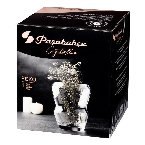 Pasabahce Peko Glass Handmade Vase 20cm