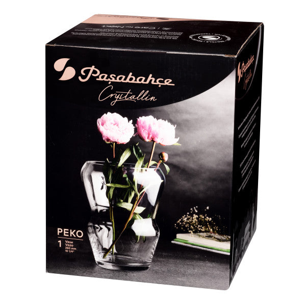 Pasabahce Peko Glass Handmade Vase 26cm