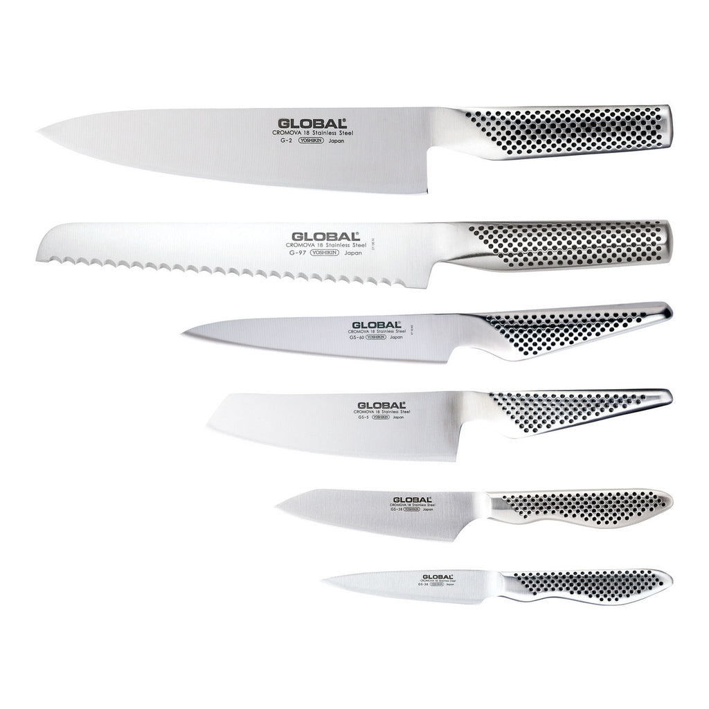 Global Kyoto 7 Piece Knife Block Set, Stained Ash image 1