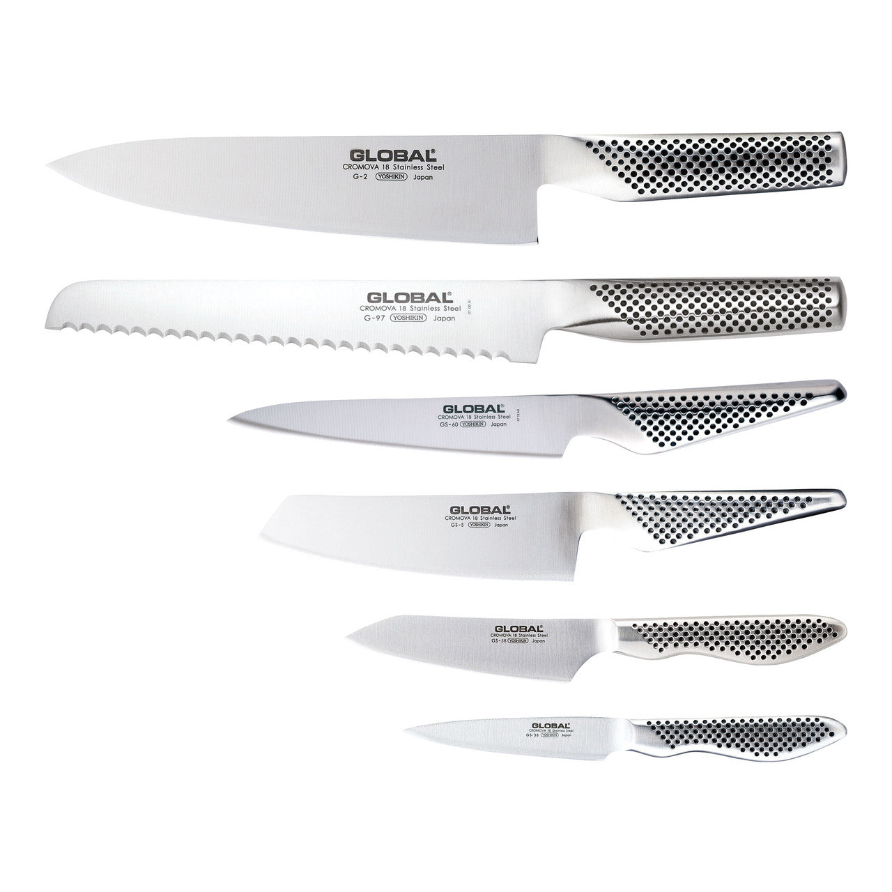 Global Kyoto 7 Piece Knife Block Set, Stained Ash image 1