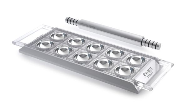 Marcato Ravioli Tablet w/Rolling Pin - Silver