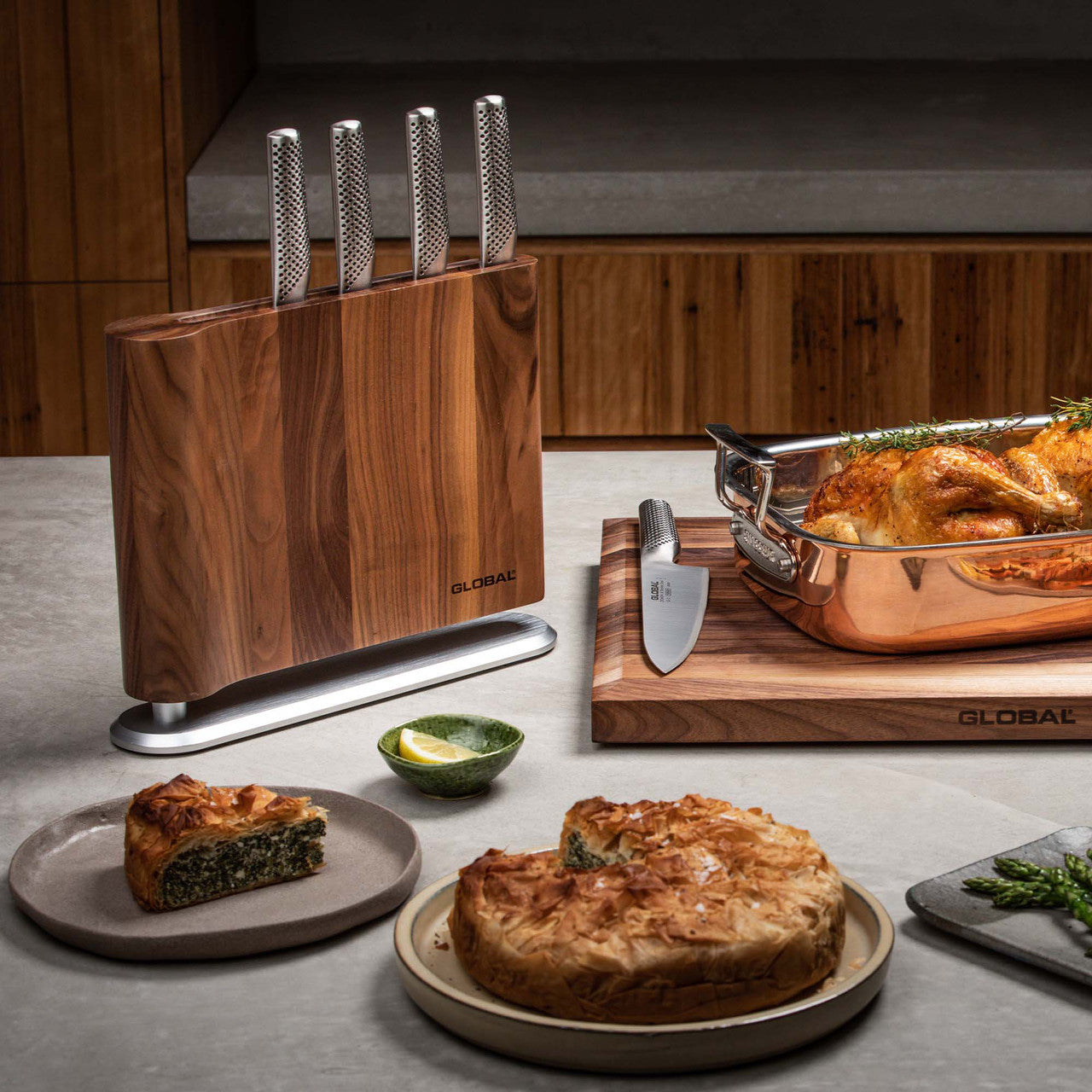 Global UKU 6 Piece Knife Block Set - Walnut image 2