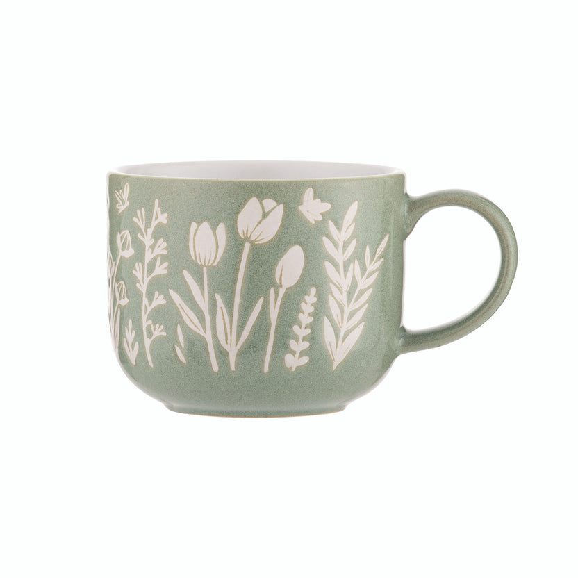Mason Cash In the Meadow Green Tulip Mug, 400ml