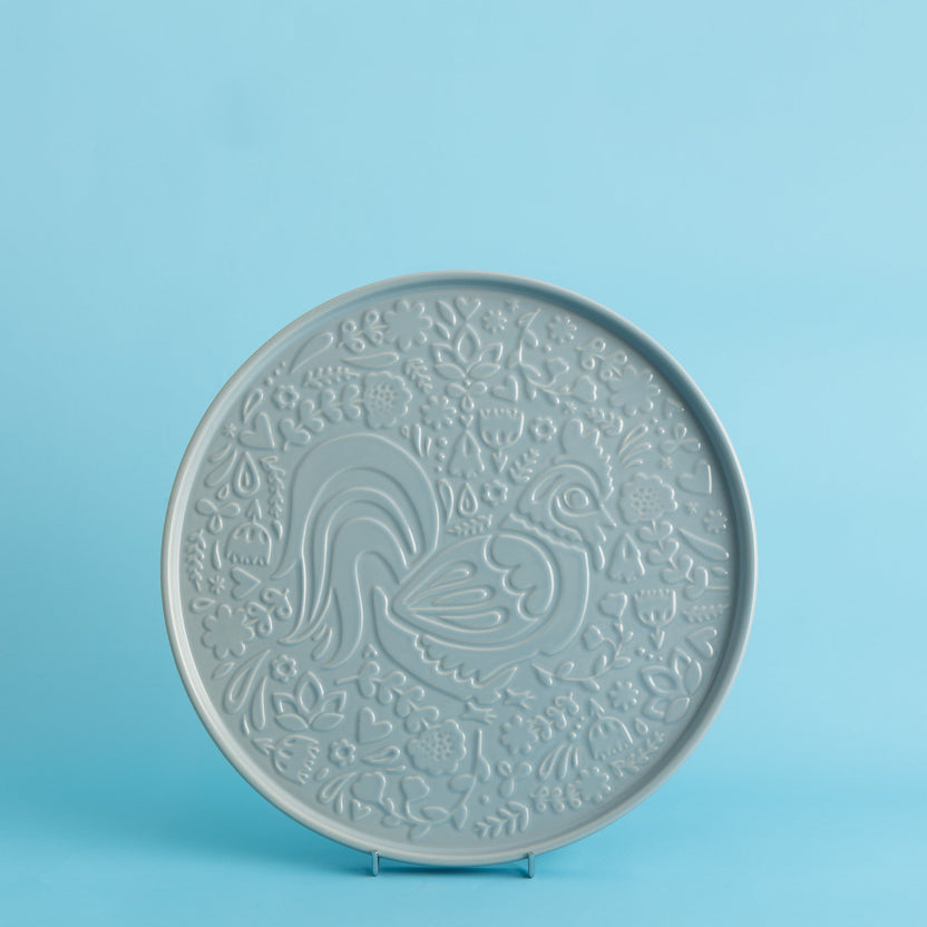 Mason Cash Home To Roost Blue Round Platter, 30 x 2cm