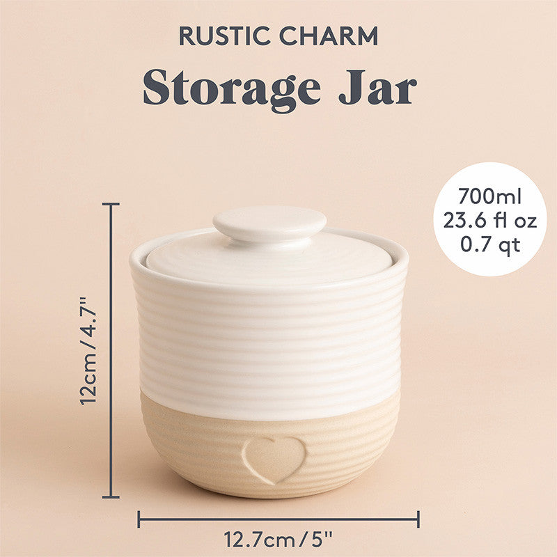 Mason Cash Rustic Charm Storage Jar, 12 x 12.7cm / 700ml