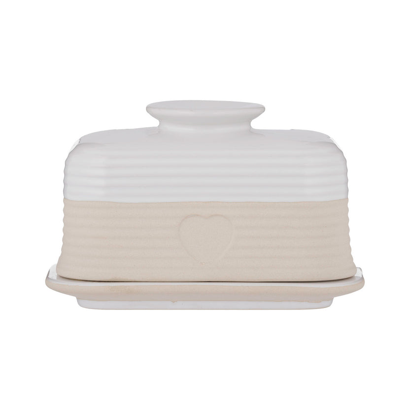 Mason Cash Rustic Charm Butter Dish, 10 x 15.6 x 10.6cm